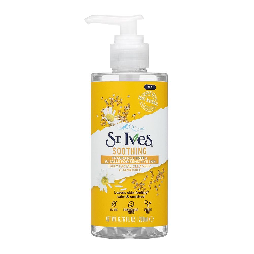 St. Ives Soothing Chamomile Daily Facial Cleanser, Paraben & Oil Free, 200ml