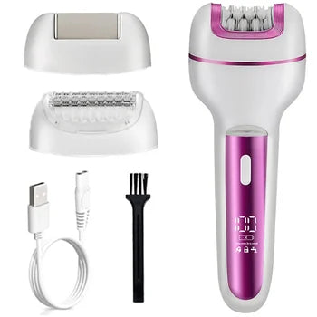 Kemei KM-7936 5-in-1 Handheld Full Body Washing Microdermabrasion Cleansing Massage Replaceable Head Epilator