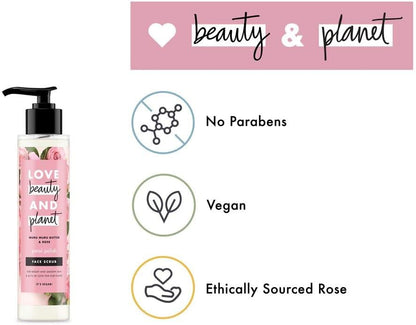 Love Beauty and Planet Face Scrub – Petal Polish Murumuru Butter & Rose, 125ml