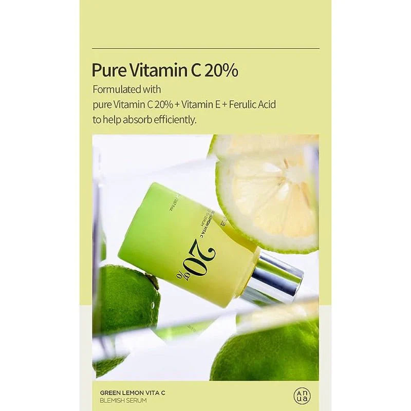 ANUA Green Lemon Vitamin C Blemish Serum, 20ml