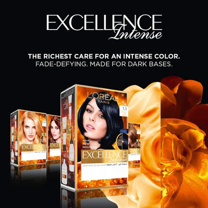 L'Oreal Paris Excellence Intense Permanent Hair Color, 1.1 Deep Pure Black