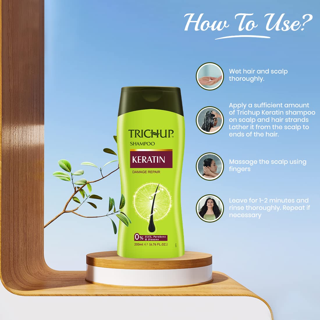 Trichup Argan Herbal Shampoo - Reduce Frizz & Boosts Shine.