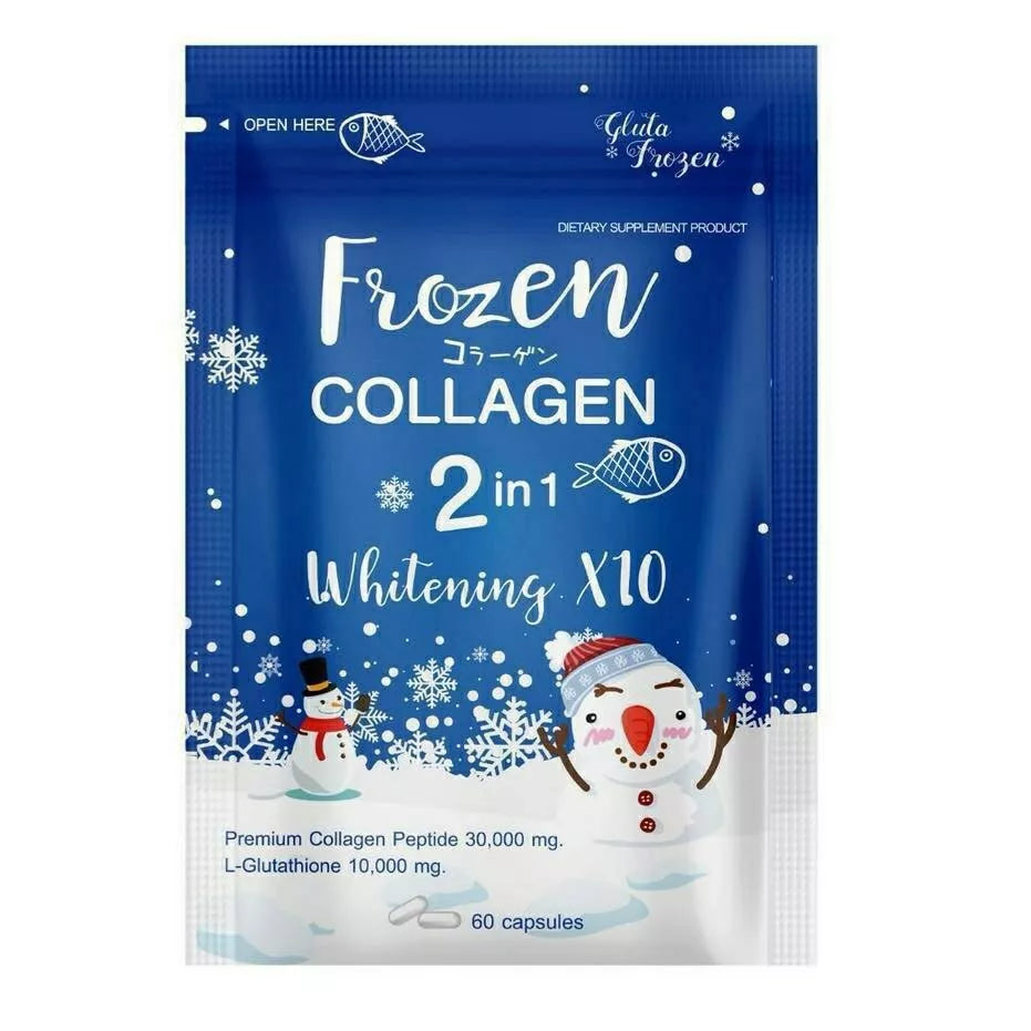 Frozen Collagen Whitening Brightening Skin X10 Gluta 2in1 Glutathione 60 Caps