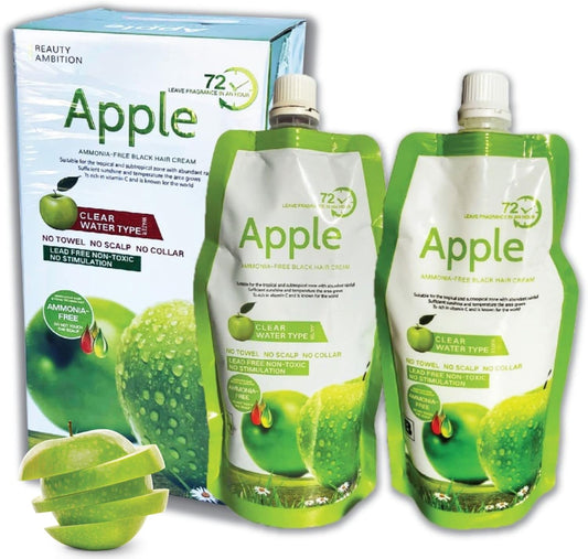 Apple Ammonia-Free Black Hair Cream – 250ml + 250ml (500ml Total)