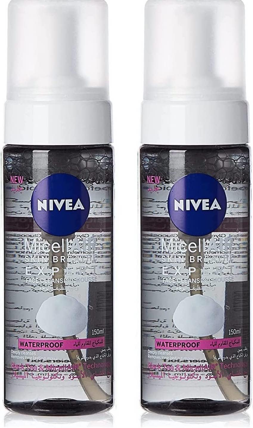 NIVEA Micellar Expert Face Cleansing Mousse For Women, 2 x 150 ml