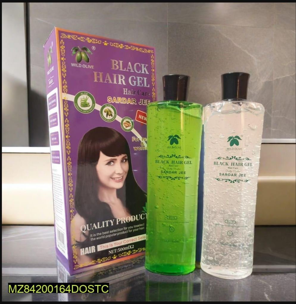 Sardar Jee Black Hair Color Gel SARDAR JEE EASY DYEING COLOURING GEL + OIL 2 BOTTLES 1000 ML