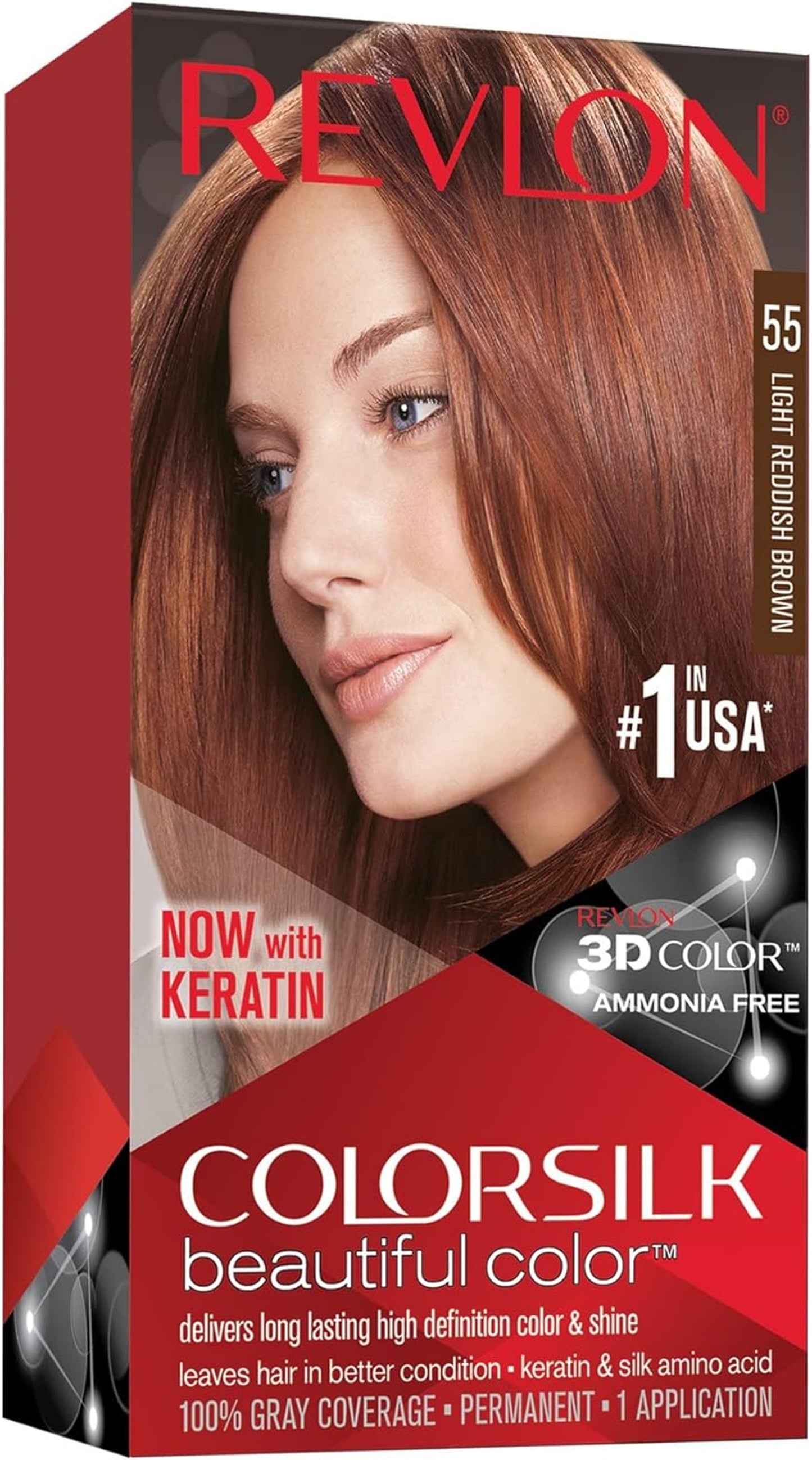 Revlon ColorSilk Hair Color ( 55 Light Reddish Brown )