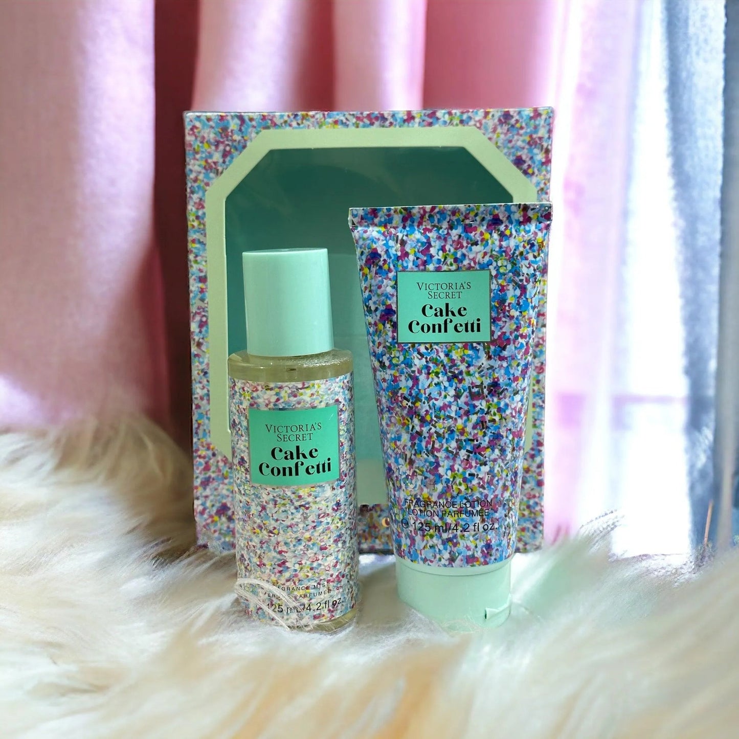 Victoria s Secret Pink Sweet Fix Fragrance Mist and Lotion Set - Cake Confetti